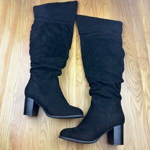Journee Women's Wide Calf Kaison Knee High Boots Black Size 10